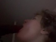 Preview 4 of Tenant late on rent part 2, nutted in her throat