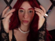 Preview 5 of Sexy redhead make a beautiful teasing for you, look how her lick her fingers, join her