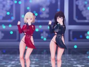 Preview 4 of 【MMD Lycoris Recoil 4k/60fps】《Chisato(錦木 千束) Takina(井ノ上 たきな)》~《[Creepy Nuts「Bling-Bang-Bang-Born」》