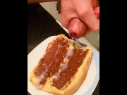 Preview 2 of HUGE Cumshot on a BREAD with Nutella