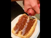 Preview 3 of HUGE Cumshot on a BREAD with Nutella