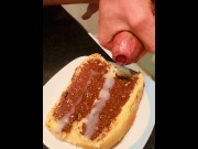 Preview 4 of HUGE Cumshot on a BREAD with Nutella