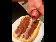 Preview 5 of HUGE Cumshot on a BREAD with Nutella