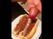 Preview 6 of HUGE Cumshot on a BREAD with Nutella