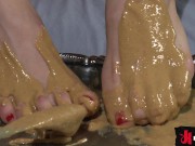 Preview 2 of Peanut Butter & Jelly Toe Sandwiches Lesbian Foot Sploshing