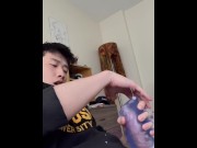Preview 6 of Hot Asian Guy Fucking His Toy With His Throbbing Wet Cock