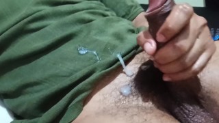 Double cumshot from Papi Tomas - watch and listen to how I talk dirty while I masturbate