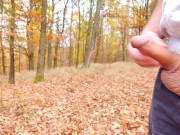 Preview 2 of Two massive cumshots in the forest, what a huge semen stream