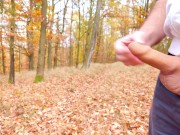 Preview 4 of Two massive cumshots in the forest, what a huge semen stream