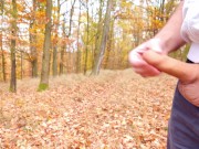 Preview 5 of Two massive cumshots in the forest, what a huge semen stream
