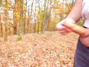 Preview 6 of Two massive cumshots in the forest, what a huge semen stream