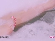 Preview 5 of Girl with beautiful legs & feet takes a bath