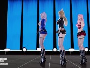 Preview 6 of [MMD] AOA - Bing Bing Ahri Evelynn Seraphine Hot Kpop Dance League Of Legends Hentai