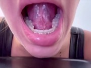 Preview 4 of The giantess Samira deposits her saliva in a glass before eating you (Trailer)