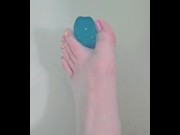 Preview 1 of Blue Dil Between My Cute Little Painted Toes in Bath
