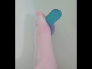 Preview 2 of Blue Dil Between My Cute Little Painted Toes in Bath