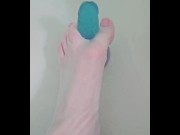 Preview 4 of Blue Dil Between My Cute Little Painted Toes in Bath