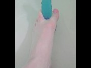Preview 5 of Blue Dil Between My Cute Little Painted Toes in Bath