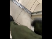 Preview 1 of young guy jerking off in a shopping center (in a public place)0