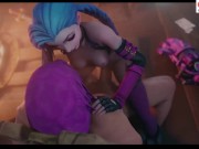 Preview 4 of Jinx Hard Dick Riding And Getting Big Creampie In House | Uncensored League Of Legend Hentai 4k 60fp