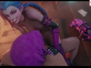 Preview 5 of Jinx Hard Dick Riding And Getting Big Creampie In House | Uncensored League Of Legend Hentai 4k 60fp