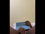 Preview 2 of I stole my sister's vibrator and masturbated while watching porn in her room - EmmaChoco