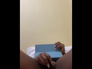 Preview 5 of I stole my sister's vibrator and masturbated while watching porn in her room - EmmaChoco