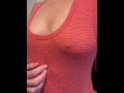 Preview 3 of Hard nipples with see through top…