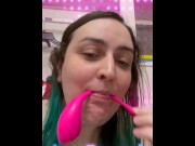 Preview 5 of Sucking my pussy juices off of my lovense toy after being teased with it