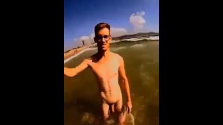 Public Beach Masturbation: Big Cock Risky Pleasure!