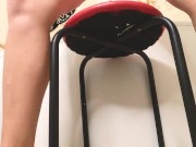 Preview 4 of In a black peignoir on a chair I play with my wet pussy