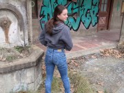 Preview 4 of Cute girl fucked hard in an abandoned building - Public Sex - KLX