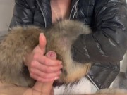 Preview 5 of Fur Fetish Couple Francis & Alessia cum on fur extreme, fur handjob, doggystyle big raccoon furhood