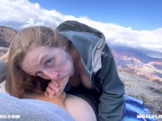 Preview 6 of EPIC HIKING FUCKING A BIG BOOTY AMATEUR BLONDE ON TOP OF A CLIFF - Horny Hiking ft Molly Pills POV 4