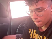 Preview 1 of My boyfriend masturbates me and gives me oral sex while his father drives (POV)
