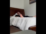 Preview 2 of Bed jerk off cum on desk