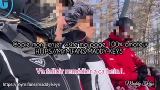 Maddy Keys - 2 french slut give a blowjob to their snow ski teacher - real amateur challenge