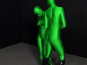 Preview 5 of Two hot Zentai girls in different spandex colors playing with bondage ropes