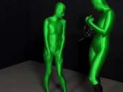Preview 6 of Two hot Zentai girls in different spandex colors playing with bondage ropes