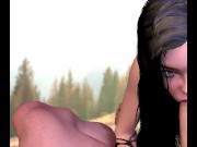 Preview 2 of 3D Hentai Busty Teen Blowjob Deepthroat Facefuck Sloppy gagging Cumshot free video