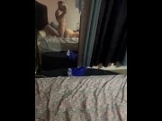 Preview 3 of Camslut working while hit it from behind sex public livestream