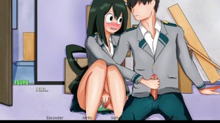 Masturbando a la bella Tsuyu de My Hero Academy - RE:Hero Academy