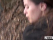 Preview 2 of James Deen Fucked Me In The Woods - RISKY OUTDOOR QUICKIE - Abbie Maley