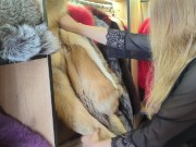 Preview 2 of One video - 10 different outlooks! Choose your favourite fur coat! Dream fuck in fur coats!