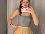 Preview 5 of Bitch tries on new tops without a bra