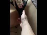 Preview 4 of Came back earlier and noticed how the girl jerked off and fucked her through her panties