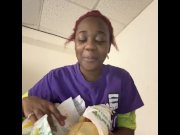 Preview 1 of YUM! SUBWAY SANDWICH MUKBANG : WATCH ME EAT OR EAT WITH ME | Ugly Girl AlliyahAlecia Eats
