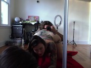 Preview 3 of Tattooed slut eats ass and takes huge facial