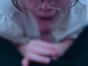 Preview 4 of A handsome girl with glasses who even gives you a good cleaning blowjob