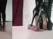 Preview 5 of Snakeskin booties crush cock